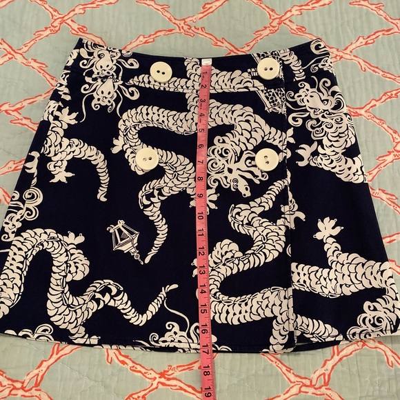EUC Lilly Pulitzer Tail Lights True Navy Georgie Wrap Skirt - Picture 6 of 8